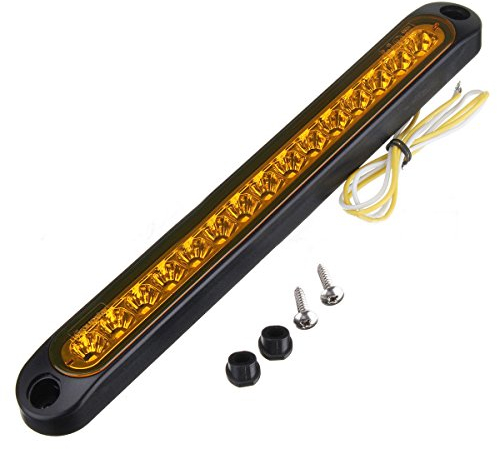 Zusatzbremsleuchten, HEHEMM Stoplicht Rücklicht Led Bremslicht Universal 15 LED Rücklicht für Tray Back Ultra Slim Trailer Truck 10-30V (Bernstein)