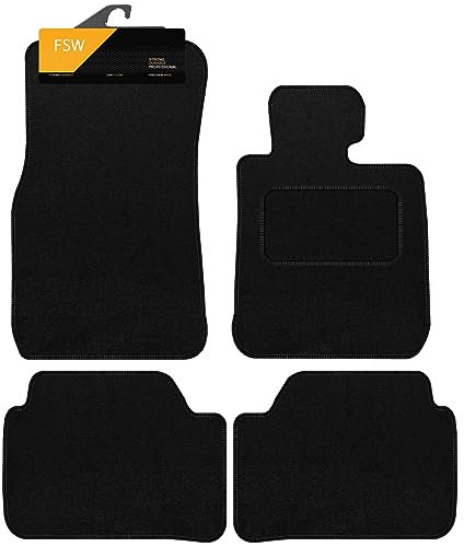 FSW - Tailored Mats - Fits Bmw 1 Series 2011-2019 F20 & F21 Hatch- Black Carpet - Anti Slip Mat - Non Slip Car Floor Mat, Fitted With Clips & Granulated Backing - 4 Pc Floor Mat Only