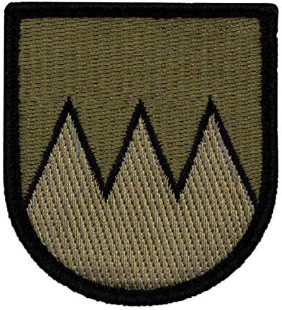Café Viereck ® Bundeswehr Deutschland Bayern Franken Patch – Gestickt mit Klett – 5,5 cm x 6,5 cm – Oliv