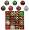 Valery Madelyn Weihnachtsschmuck-Set, 16 Karat, rot, grün, weiß, bruchsicher, Christbaumschmuck, Kugel-Ornamente, 8,9 cm, hängende Ornamente für Weihnachtsbäume, Urlaub, Party-Dekoration