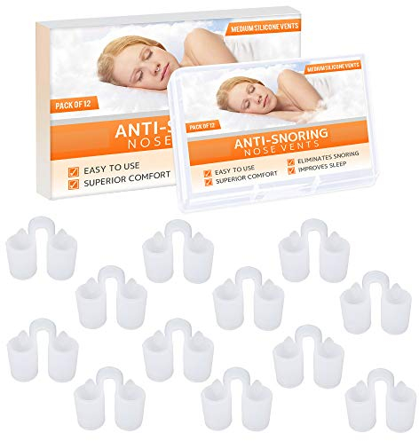 Premium-Nasenentlastung Nasendilatator - (12er-Packung Größe M) Weiche Silikon-Ventilatoren - einfache Lösung Perfekt für Nasenatmer - von Mobi Lock