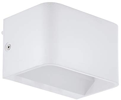 EGLO LED Wandlampe Sania 4, 1 flammige Wandleuchte, Minimalismus, Wandstrahler innen aus Aluminium, Wohnzimmerlampe, Flurlampe in Weiß, L 13 cm