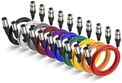 NUOSIYA 2m XLR Balanced Microphone Cable - 3 Pin XLR Male to Female Extender Cord for Studio Recorder, Mic, Mixer, Speaker System, Phantom Power