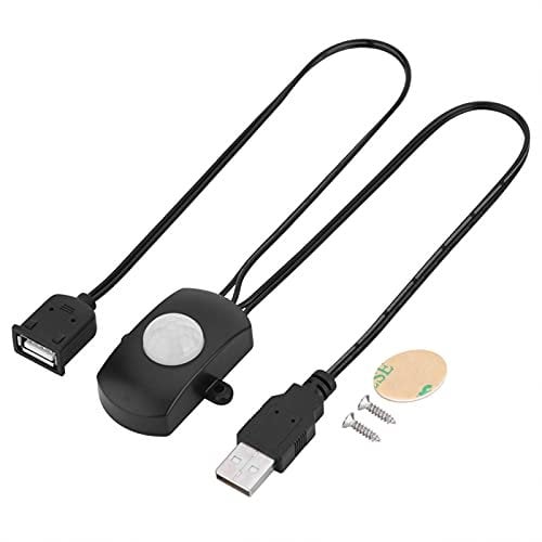 Infrared Human Body Sensor Switch, 2A DC 524V Mini LED USB PIR Infrared Motion Sensor Detector Switch, for Automatic Lighting Corridors, Bathrooms, Basements, Warehouses, Garages(black)