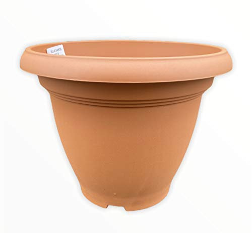 Tamersgifts Strong Durable Reusable Plastic 7 inch Garden Grow Plant Pot 2.7L Capacity (Top Diameter 17.5cm x Bottom Diameter 11cm x Height 15cm) (Terracotta)