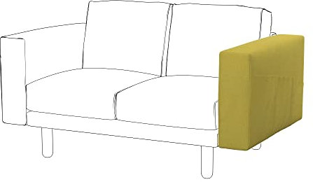 Soferia Sofabezug Kompatibel Mit Norsborg Armlehne Sofaüberzug Sofaüberwurf Sofaschoner Cover Wasserabweisend Fleckschutz Softi Gelb
