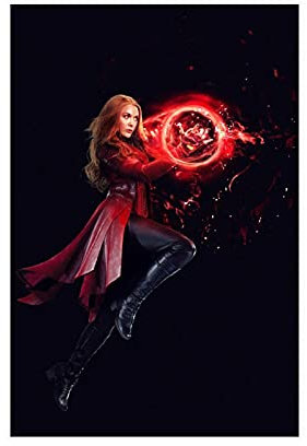 Scarlet Witch Wanda Maximoff Elizabeth Olsen Movie Hero 31 Leinwand-Poster, Wandkunst, Deko, Gemälde für Wohnzimmer, Schlafzimmer, Dekoration, ungerahmt: 30 x 45 cm