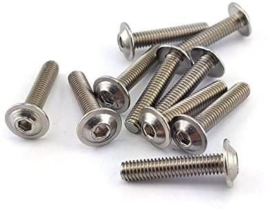 Vis à Tête Cylindrique Bombée avec Bride et Six Pans Creux ISO 7380-2 Acier Inox (M4x16) x10