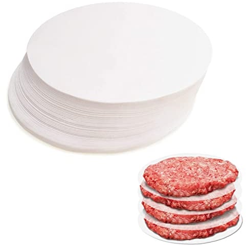 Papel Antiadherente - Skoye 500 Piezas Horno Papel Redondo para Hamburguesas,Divisor para albóndigas,Ideal para Mantener Las Albóndigas en la Nevera o Hacer Hamburguesas en Casa