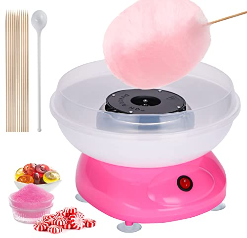 Cotton Candy Machine - 450W Cotton Candy Maker for Kids Home Birthday Family Party - Candy Sugar Floss Maker Includes 10 Cones and Sugar Scoop