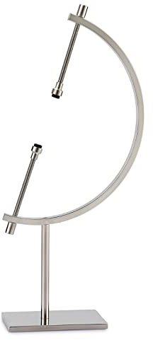 JUXYES Metal Caliper Display Stand Sphere Holder for Crystal Ball Rock | Hold 1-1/2 to 5 Inches, Silver Sphere Holder Caliper Stand For Mineral, Ornament, Gem, Shell, Coin, Ornament, etc