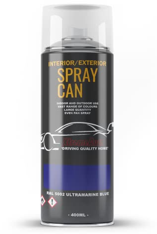 Xtremeauto Spray Paint Finish For Indoor And Outdoor Use Garden Cars Home Kitchen Bathroom Furniture Art Craft Bikes Radiators Metal Wood Plastic Glass UPVC Stone PVC RAL 5002 Ultramarine blue