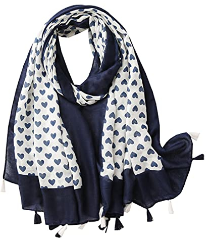 FAIRYGATE Damen Tücher Bunt XXL mit Herzdruck Stola für Abendkleid Hochzeit Schal Halstuch 2963