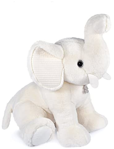 HISTOIRE D'OURS - Très Grande Peluche Eléphant - Blanc - 65 cm - Collection Preppy Chic - Idée Cadeau de Naissance et Anniversaire pour Enfants - Doudou XXL Très Doux - HO3142