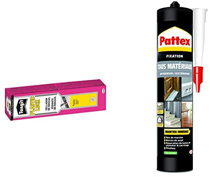 Étanchéité des Raccords Filetés en Plastiques, Tube de 75 ml & Pattex 1955993 Colle forte rationnelle pour Miroir/Carrelage 450 g