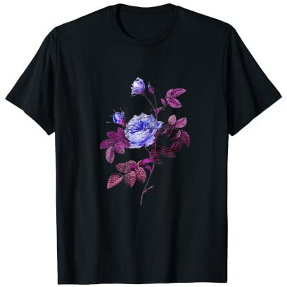 Blaue Rose Grunge Blumengarten T-Shirt