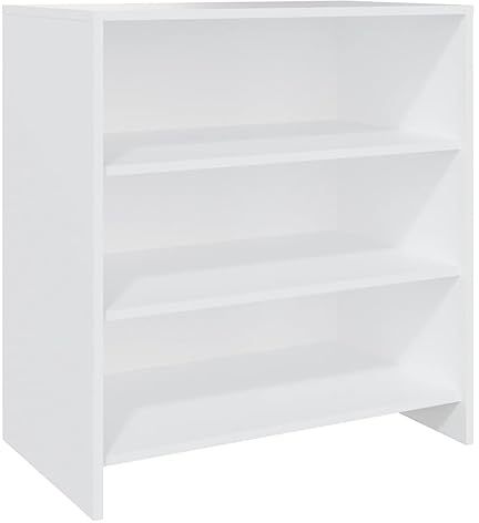 vidaXL Sideboard mit 3 Ablagen Kommode Anrichte Schrank Regal Beistellschrank Mehrzweckschrank Standschrank Weiß 70x40,5x75cm Holzwerkstoff