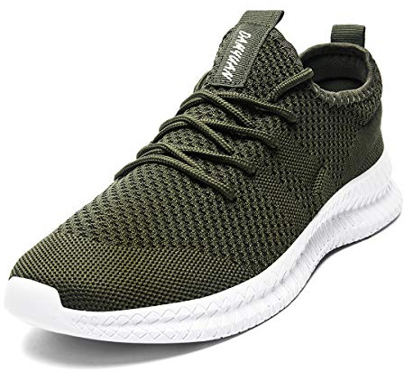 Tvtaop Herren Schuhe Sneaker Laufschuhe Turnschuhe Tennisschuhe rutschfest Leichtgewichts Atmungsaktiv Outdoor Straßenlaufschuhe Joggingschuhe Freizeitschuhe,Grün 50 EU