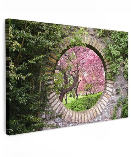 MuchoWow© Impression sur Toile Decoration Murale Peinture 120x80 cm Tableaux Decoratifs Muraux Déco Chambre Tableau Salon Transparent - Sakura - Fleur - Japonais