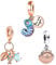 Doyafer 925 Sterling Silver Rose Gold Pendant Charms Shell, turtle, chameleon, Pendant compatible with women's Bracelet Necklace 3-Piece/Package