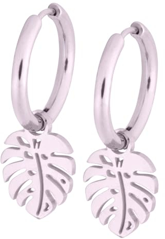 Wildcat Ohrringe Little Monstera Leaf Hoops Silber onesize