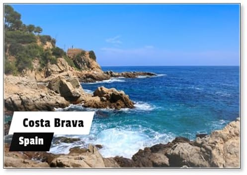 Kühlschrankmagnet Costa Brava Landschaft in der Nähe von Lloret De Mar (Katalonien, Spanien)