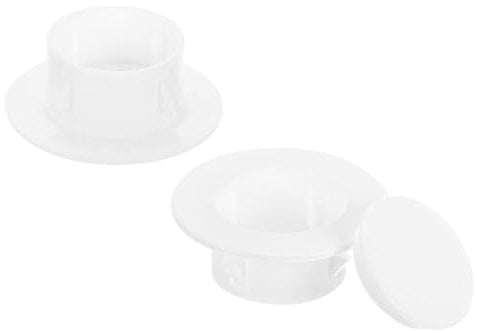 PATIKIL Air Conditioning Wall Hole Cover, 2Pcs Air Conditioner Blocking Hole Plug Decoration Water Pipe Sealing Plate Cover for 2 - 2.3 Diameter Hole, White