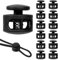 Giantree 12 Stück Kordelstopper mit Doppelloch, 5mm Kordel Stopper Kordelklemme Federschnur Schlösser Schwarz Kunststoff Kordelklemme Cord Locks für Kordelzug Taschen Schnürsenke