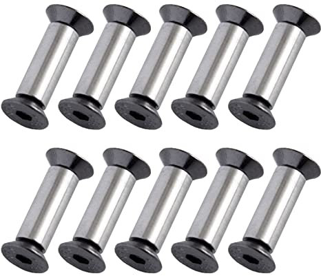 SUCHUANGUANG 10pcs/ Handle Bolt Rivets Scale Screw Fastener Nut YFS Flat Hex Head Fastening Material Alloy- Alloy