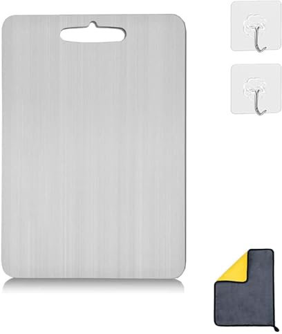 Tagliere In Titanio Per Cucina, Tagliere In Acciaio Inossidabile Antiaderente, Piano Di Lavoro Antiscivolo, Ideale Per Lavastoviglie, Perfetto Per Varie Attività Di Cucina (46x30cm)