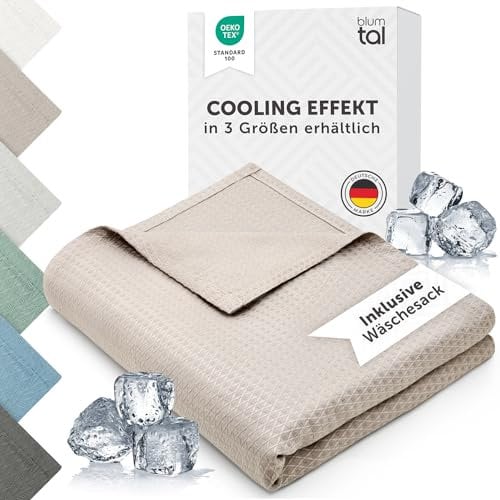 Blumtal Manta refrescante 120x100 cm - Cooling Blanket de bambú - Manta Fria para Personas certificada Oeko-Tex - Manta de Verano o Viaje - Manta enfriamiento - Manta refrigerante Personas - marrón