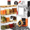 Deco haus® Gewürzgläser Eckig mit Holzdeckel 12er Set [+Gewürzetiketten] - Gewürzbehälter Glas 280ml - Gewürzdosen luftdicht -Gewürzglas - Gewürze Aufbewahrung - Vorratsgläser mit Deckel - Spice Jars
