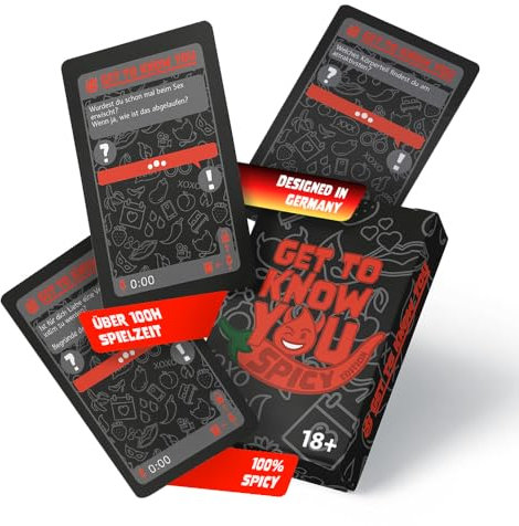 Get to know you - Das Deeptalk Kartenspiel! Spicy Edition | weniger Smalltalk & mehr Intensive Gespräche für Jede Gesellschaft | Eisbrecher - Game | mit 52 Hochwertigen Spielkarten Made in Germany