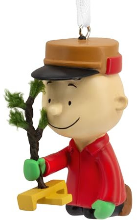 Hallmark Adorno Colgante de Charlie Brown, decoración de árbol de cómics de Cacahuetes, Adorno Colgante de Resina, Adorno Colgante de Navidad, Regalos para Navidad