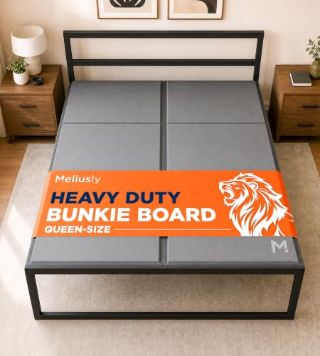 Meliusly Heavy Duty Bunkie Board Queen Size (60x80) - Non-Slip Breathable Bed Support Board for Slatted Bed Frame, Anti-Sag Under Bed Support, Noise Minimizing Moisture Resistant Bed Board