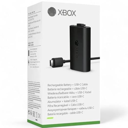 PEGLY Compatibile con Microsoft Xbox batteria ricaricabile con cavo USB-C, batteria esterna per Xbox Series S, Xbox Series X