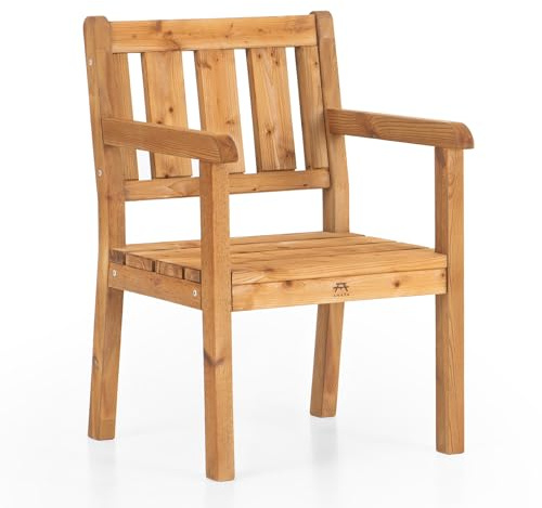 AMATA UNGURS Single Seat Bench Modern Design Wooden Garden Furniture Brown