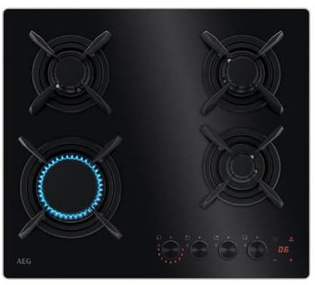AEG Piano di lavoro a gas HKB64453NB 8,6 kW nero