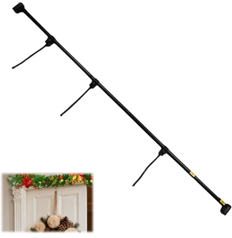 Fukaisu Support Guirlande Réglable pour Porte d’Entrée, Solide Sans Vis Sans Perçage Crochet Noël Halloween Couronne Décorations pour Portes 80-205cm
