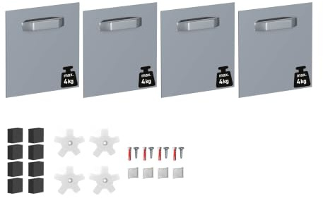 Dibond Hanger Set 100×100 mm – Set aus 4 – Aufhängesystem für Dibond, Aluminium, Acryl und Forex – Komplett mit Dibond Tuner und Befestigungsmaterial – Tragkraft bis 4 kg