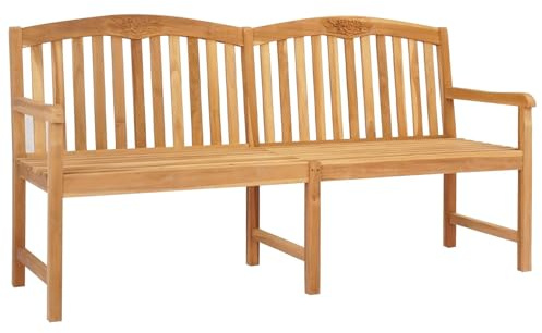 vidaXL Handgefertigte Rosenbank Natur 150 x 60 x 90 cm Massivholz Teak, Gartenmöbel, Teakbank für die Terrasse, Platz zum Chillen, robuste Holzmöbel, rustikales Design, Entspannung pur