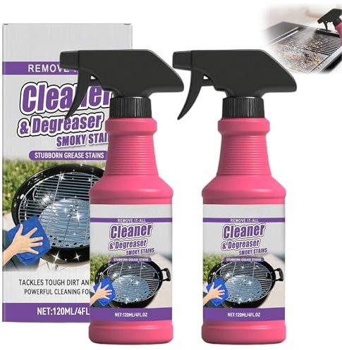 2pcs Fast-Acting BBQ Degreaser Heavy Duty, Bbq Grill Cleaner, Oil Cleaning Agent, Removes Smoky Stains Stubborn Grease, Residue