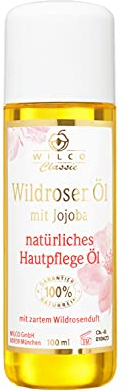 Wildrosen-Öl, Wilco Classic, 100% Naturrein, für Körper und Gesicht. Gesichts und Haut-Öl. Mit zartem Duft der Wildrose aus 1. Pressung. Körper-Öl Purer Luxus für den gesamten Körper. Anti-Falten/Anti-Aging aus der Natur, 100 ml