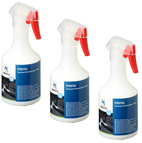 Normfest - Interno Innenraumreiniger, 3X 500 ml | Hochwirksamer Premium KFZ, NFZ, Boot Reiniger | Für Fast alle Oberflächen geeignet | Hochwertige Autopflege - Made in Germany