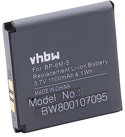 vhbw Akku kompatibel mit Nokia 3250, 6233, 6151, 9300i, 6280, 9300, 6234, 6288, 3250 XpressMusic Handy Smartphone Telefon (1100 mAh, 3,7 V, Li-Ion)