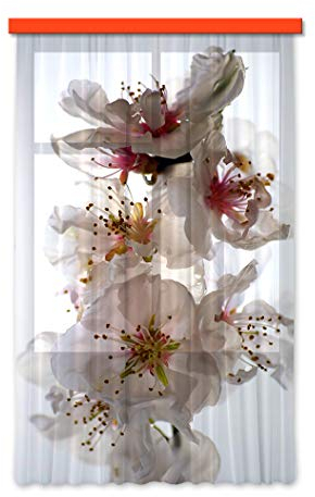 Gardine/Vorhang FCS L 7506, Blumen, 140 x 245 cm, 1 teil
