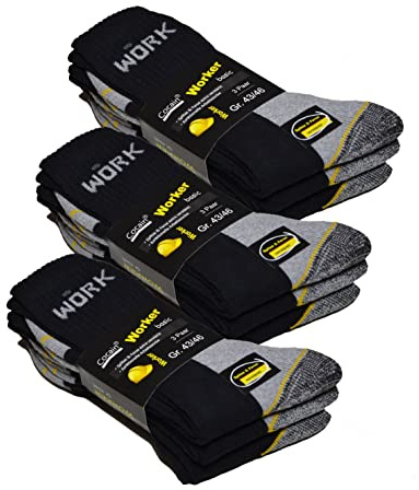 Cocain underwear Arbeitssocken Marke Cocain Tech-Dessin - robuste und atmungsaktive Berufssocke, 43-46, 9 Paar