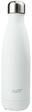 WD Lifestyle- Bottiglia Termica Acciaio Inox 500 ml - 24 Ore Freddo - 12 Ore Caldo - Colore BIANCO