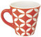 Excelsa Etnika Tasse Kaffee 90 ml, Porzellan, Rot, 6.2 x 6.2 x 6 cm