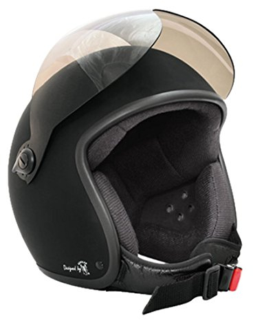 Bores Bogo 1 Jethelm mit Visier Designed by Gensler, Ce-EN1077 Sportprüfung, ohne ECE, Schwarz-Matt, Größe L 55_57 cm